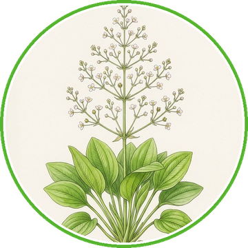 Illustratie grote waterweegbree, Alisma plantago-aquatica