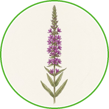 Illustratie grote kattenstaart, Lythrum salicaria