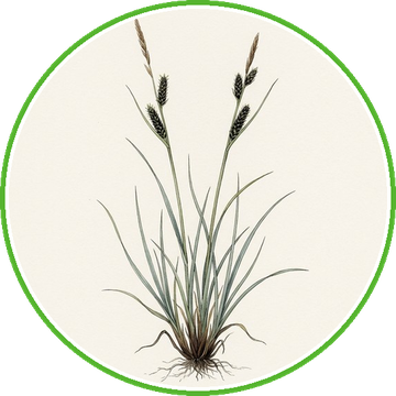 Illustratie zwarte zegge, Carex nigra